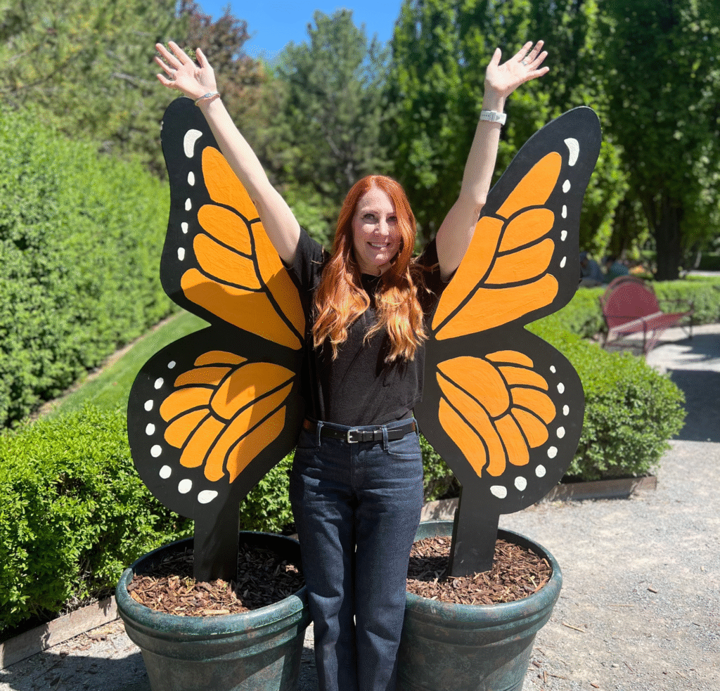 Jodi in butterfly costume