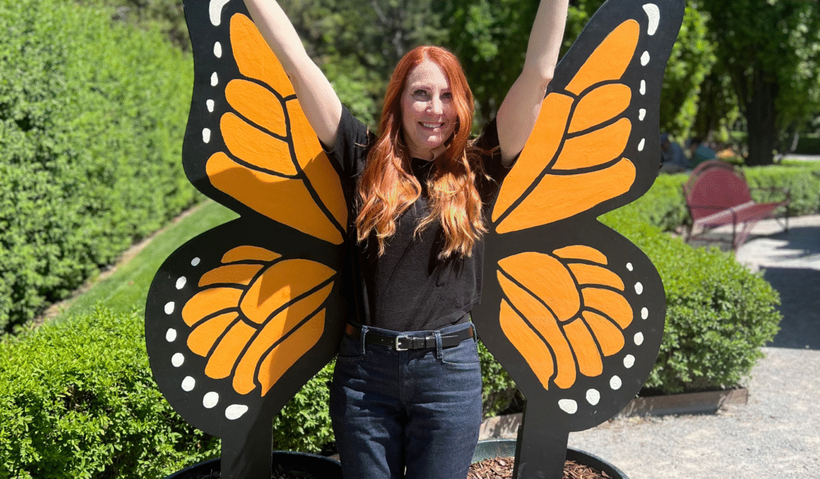 Jodi in butterfly costume